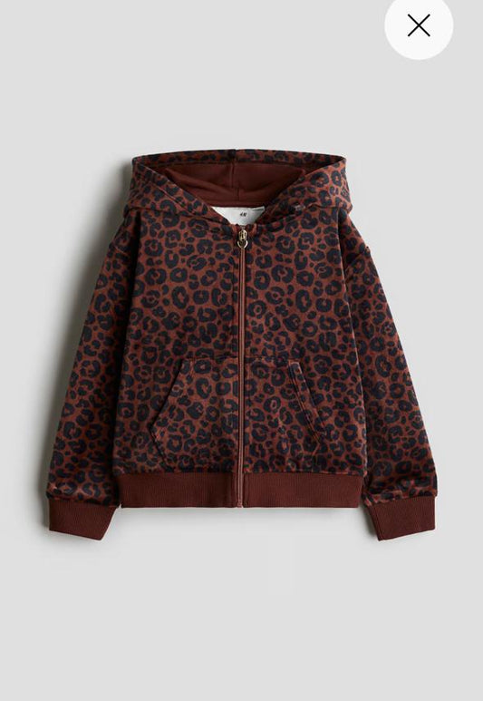 H&M Cheetah Velour zipped Jacket