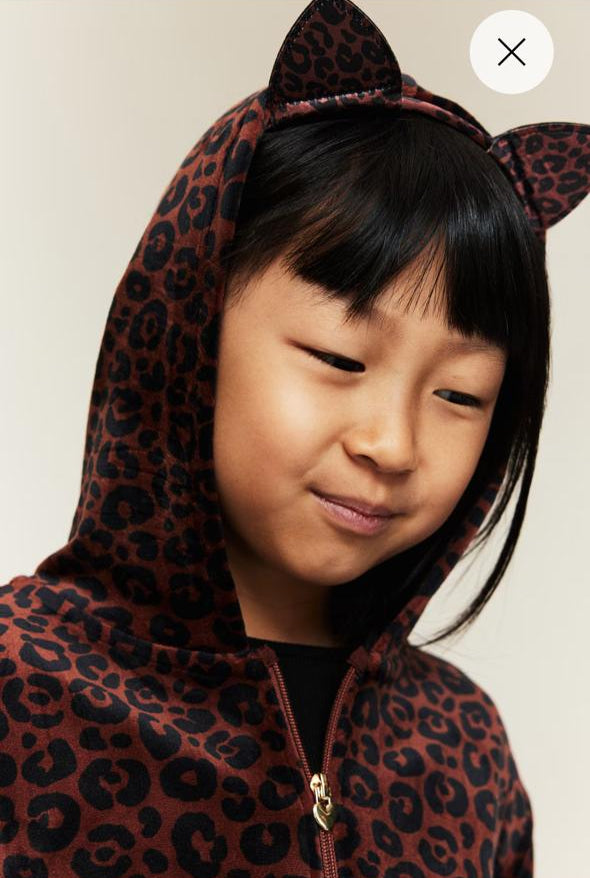 H&M Cheetah Velour zipped Jacket