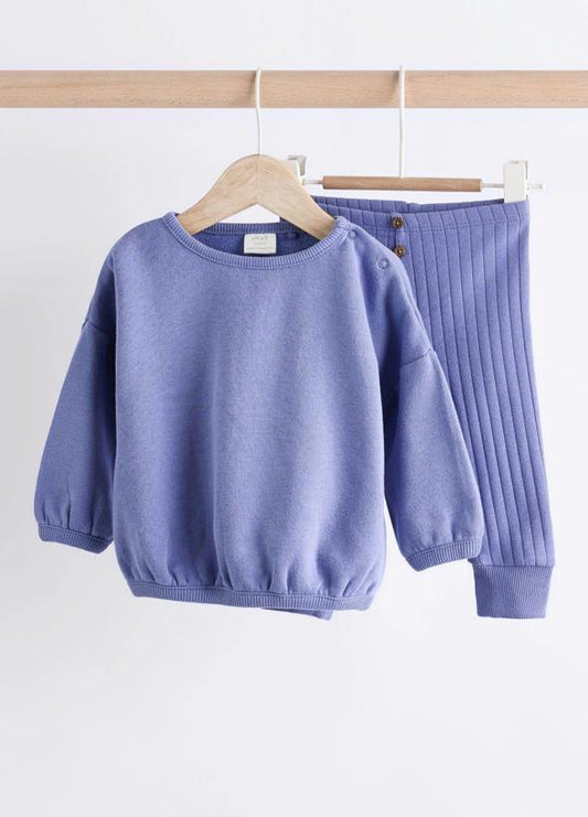 Next Solid Sweatshirt & Trouser Set