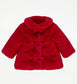 George Front Bow Faux Fur Coat
