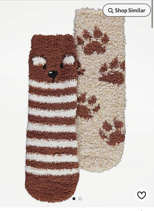 George Pack of 2 Bears Socks