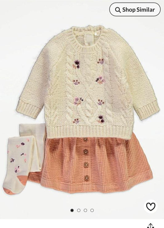 George Embroidered Knitted 3pc Set