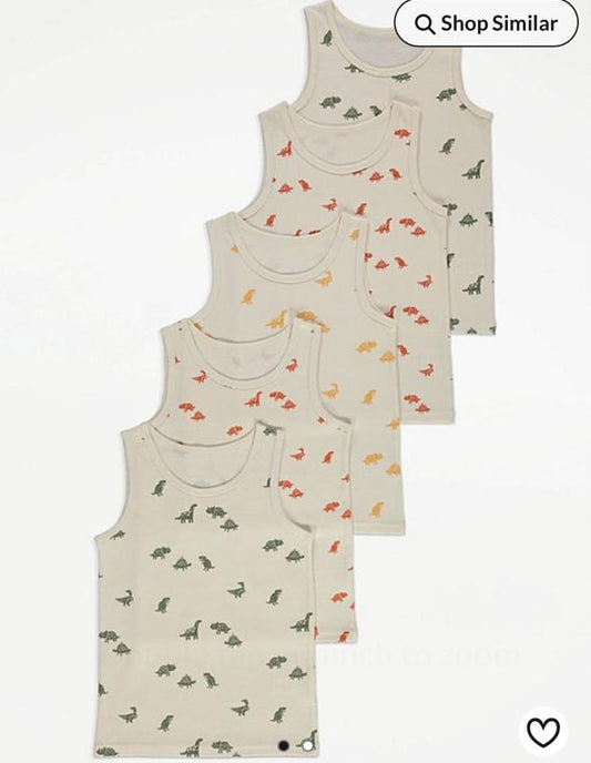 George Pack of 5 Dinosaur Vests