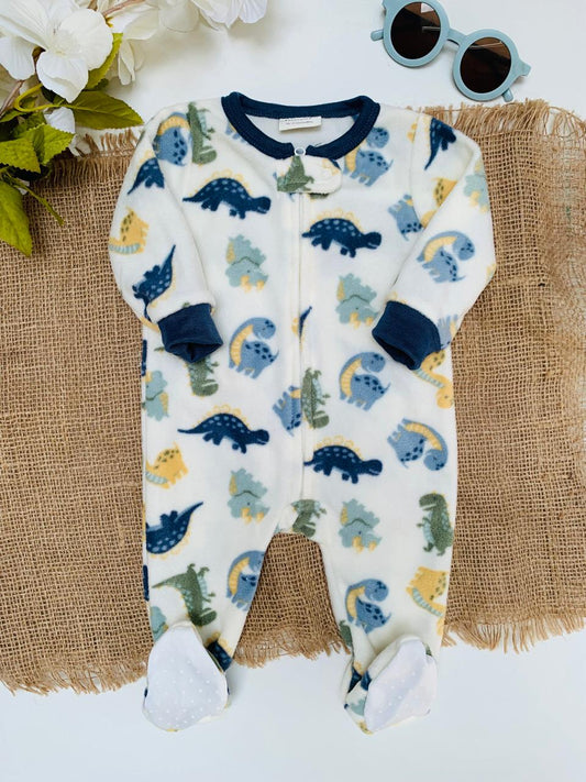 Juniors Dino Print Fleece Sleepsuit