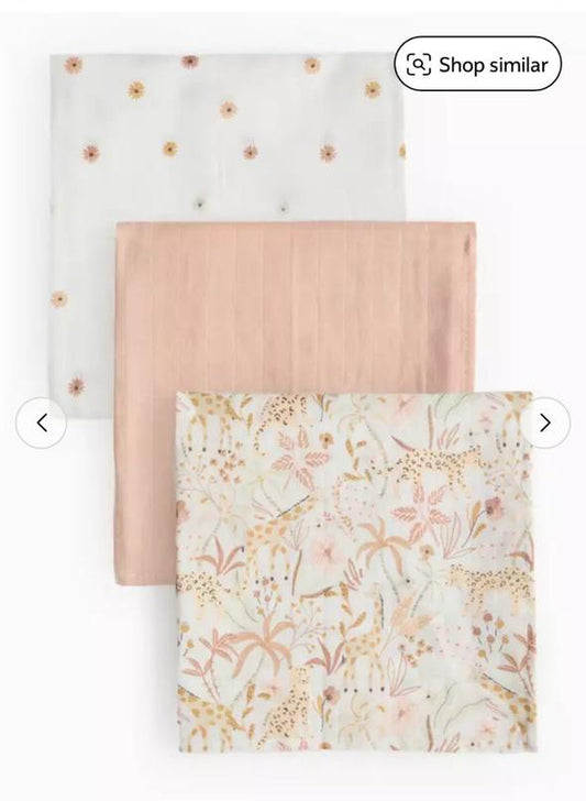 Tu Clothing Pack of 3 Muslin Squares