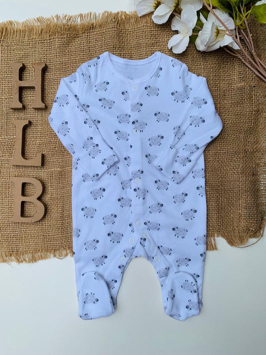 George Printed Sheeps Sleepsuit