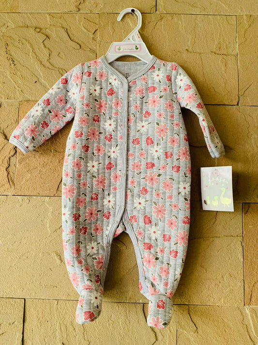 Grey Floral Sleepsuit