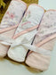 Pack of 3  Floral "Pretty" Hooded Towel & Wash Clothes