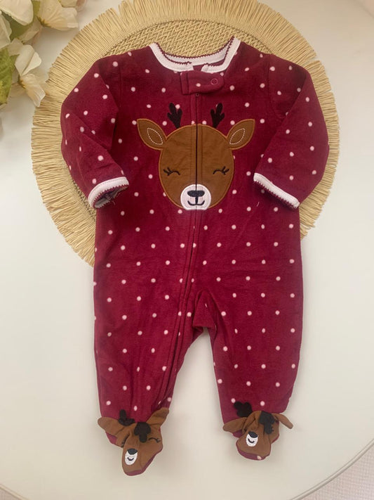 Fleece Embroidered Deer Sleepsuit