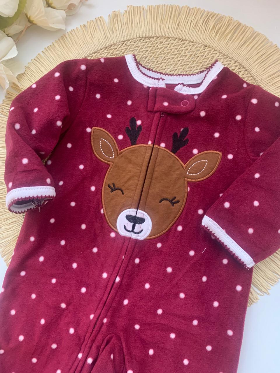 Fleece Embroidered Deer Sleepsuit