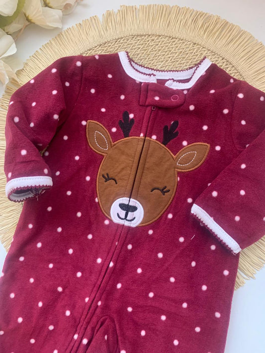 Fleece Embroidered Deer Sleepsuit