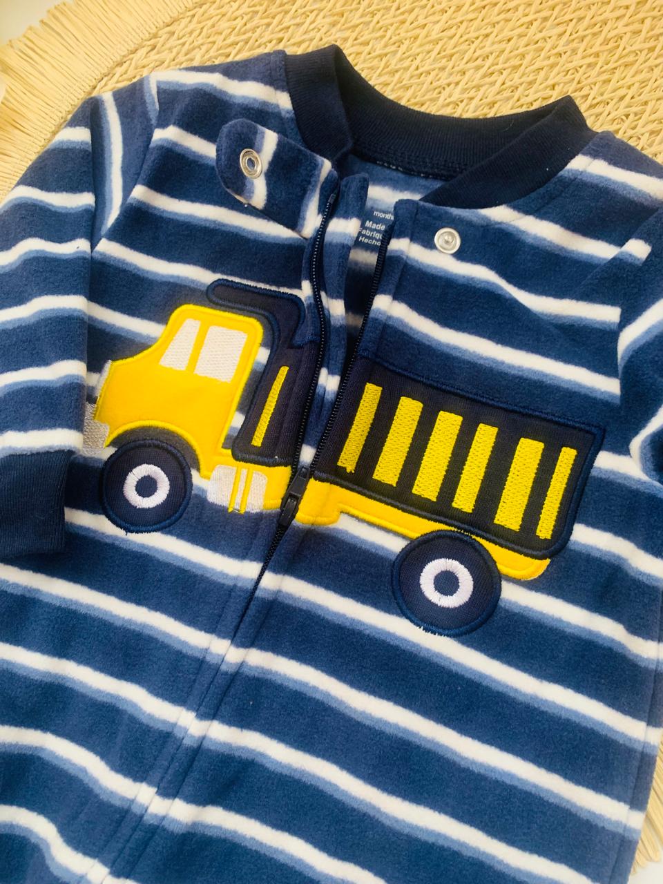 Fleece Embroidered Truck Sleepsuit
