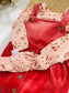 3Pc Velour Floral Frock with Headband