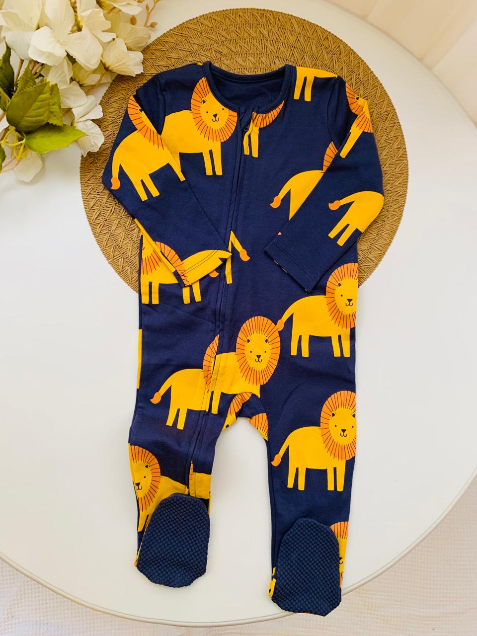 George Lions Print Sleepsuit