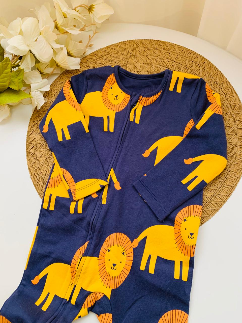 George Lions Print Sleepsuit