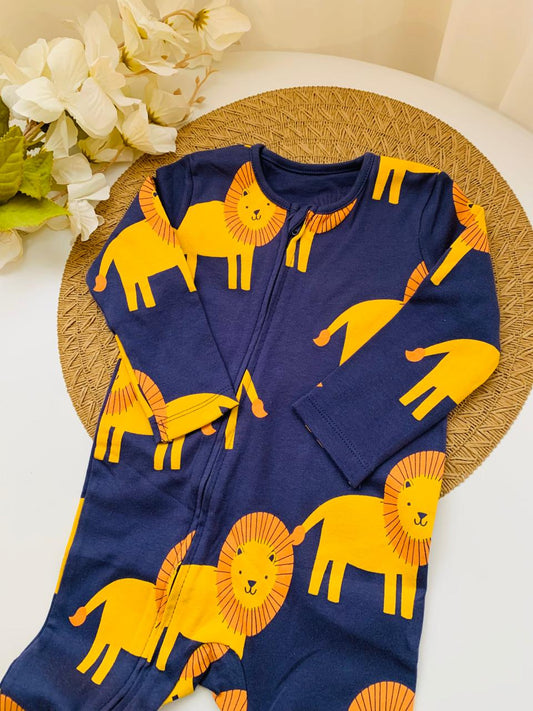 George Lions Print Sleepsuit