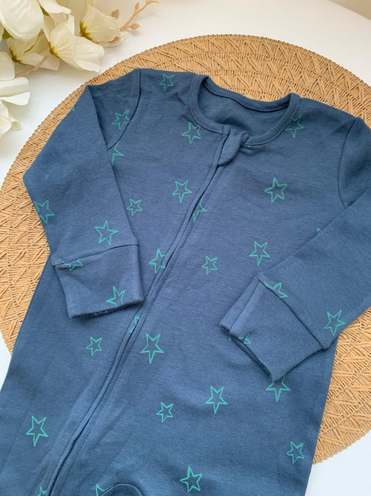 George Stars print Zipped Sleepsuit
