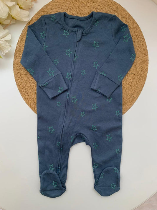 George Stars print Zipped Sleepsuit