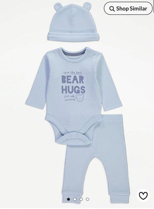 George "Bear hugs" Bodysuit, Trouser & Cap Set