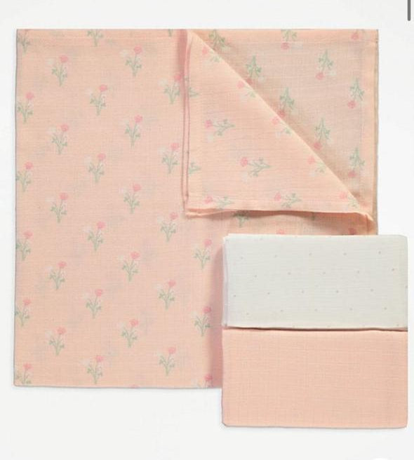 George Pack of 3 Muslin Squares