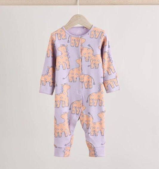 Next Giraffes Print Sleepsuit