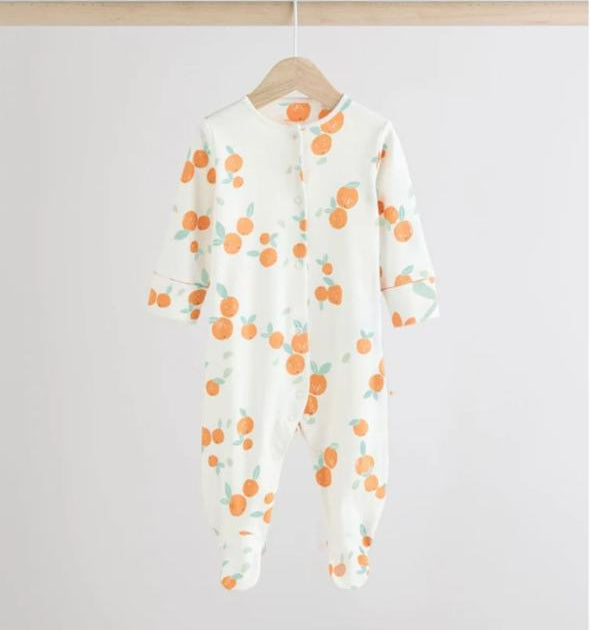 Next Oranges Print Sleepsuit