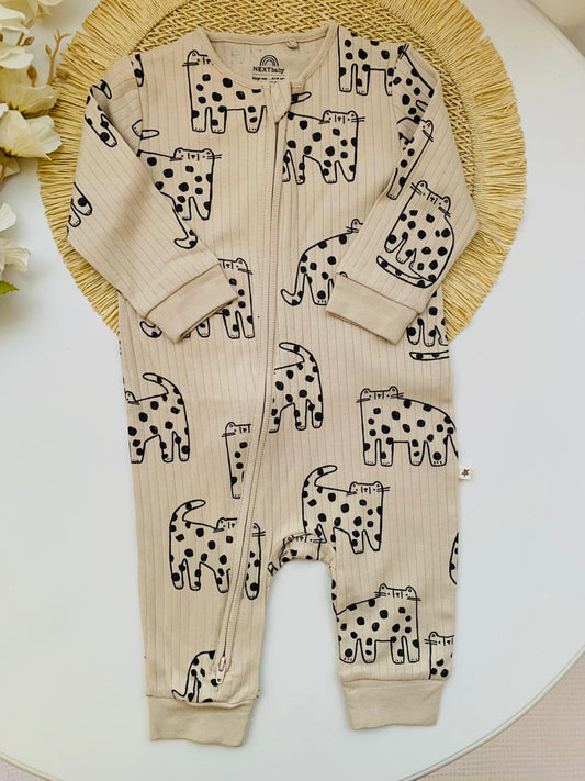 Next Cats Print Sleepsuit