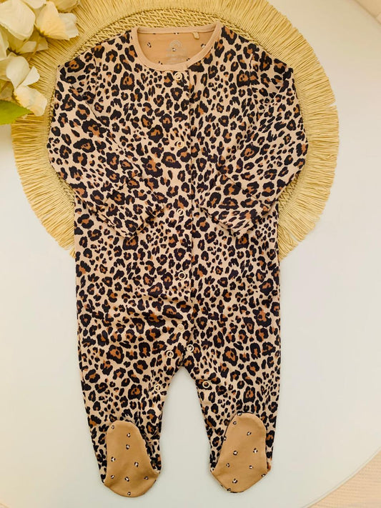 Next Leopard Print Sleepsuit