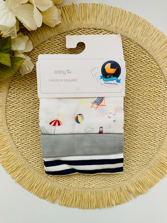 Tu Clothing Pack of 3 Muslin Squares