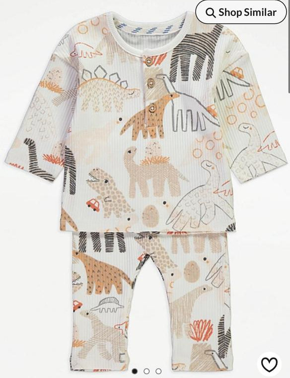 George Dinosaurs Ribbed Shirt & Trouser Set