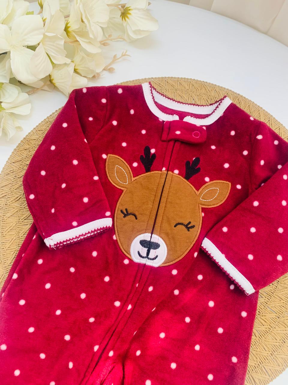 Fleece Embroidered Deer Sleepsuit