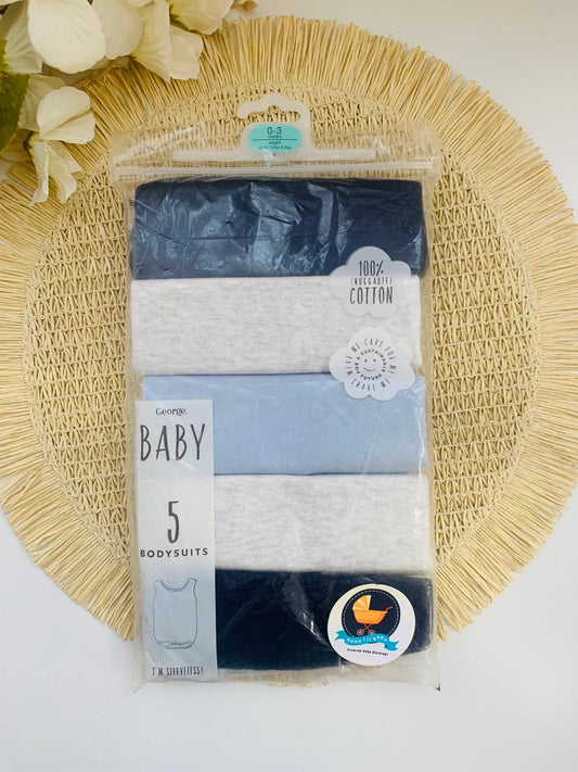 George Pack of 5 Sleeveless Bodysuits