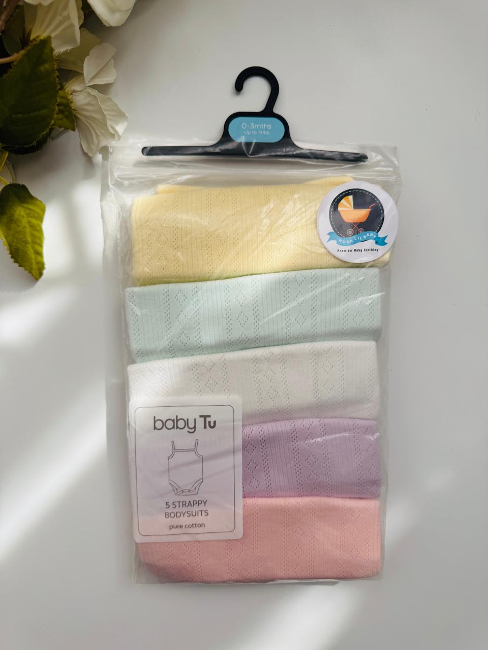 Tu Clothing Pack of 5 Strappy textured Ribbed Bodysuits