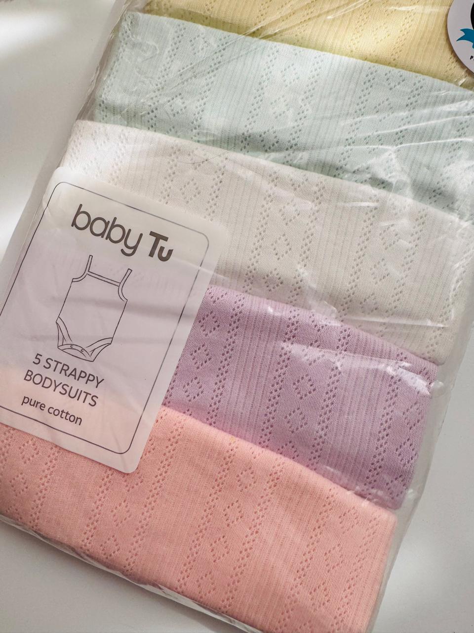 Tu Clothing Pack of 5 Strappy textured Ribbed Bodysuits