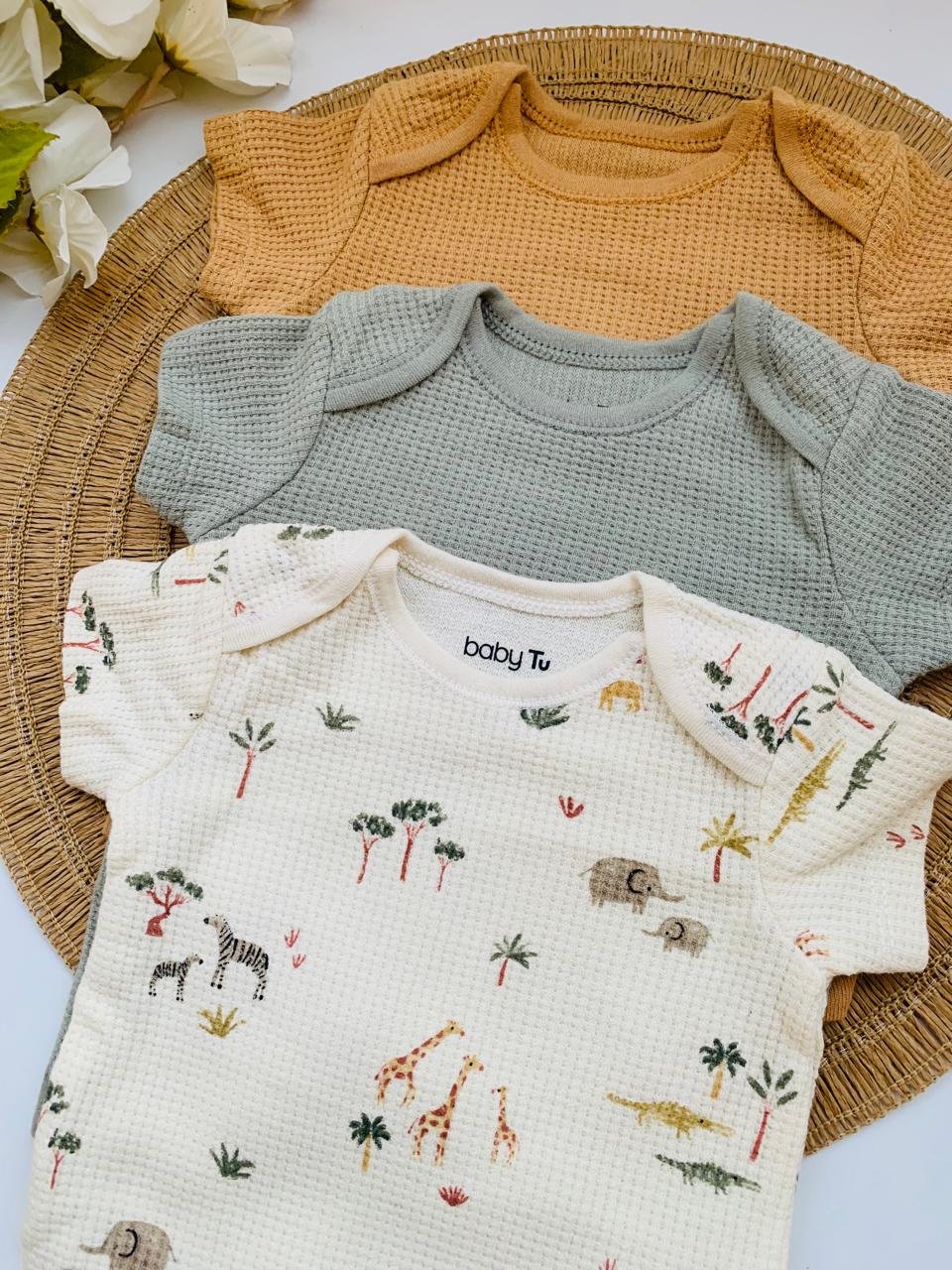 Tu Clothing Pack of 3 Ribbed Bodysuits