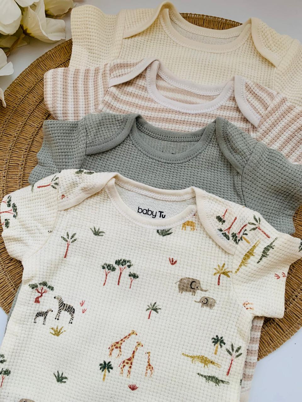 Tu Clothing Pack of 4 Ribbed Bodysuits