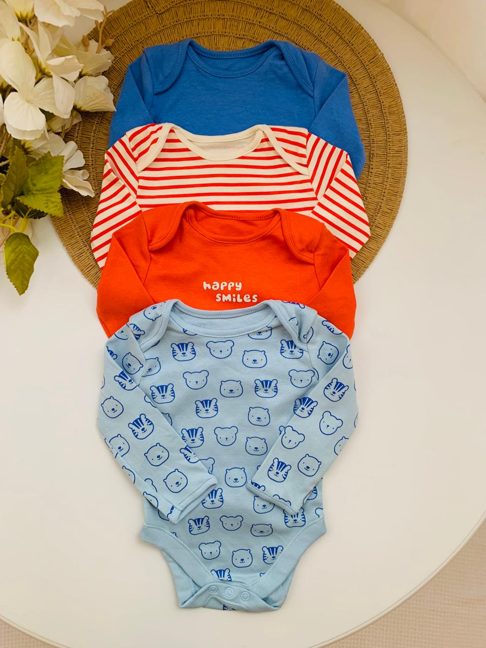 George pack of 4 "Happy Smile" Bodysuits