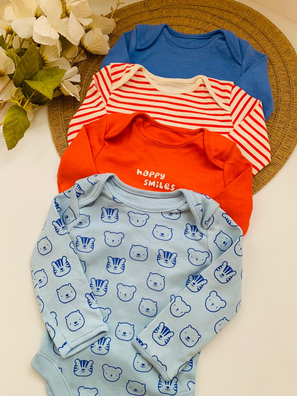 George pack of 4 "Happy Smile" Bodysuits