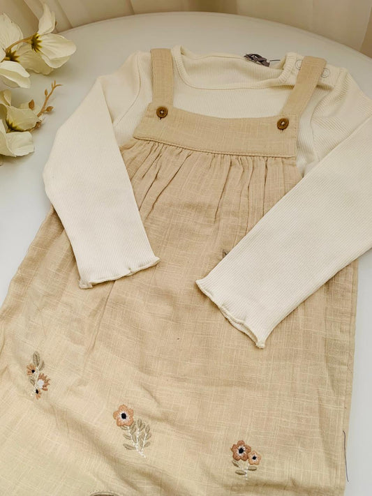 Tu Clothing Giraffe Embroidered Dungarees