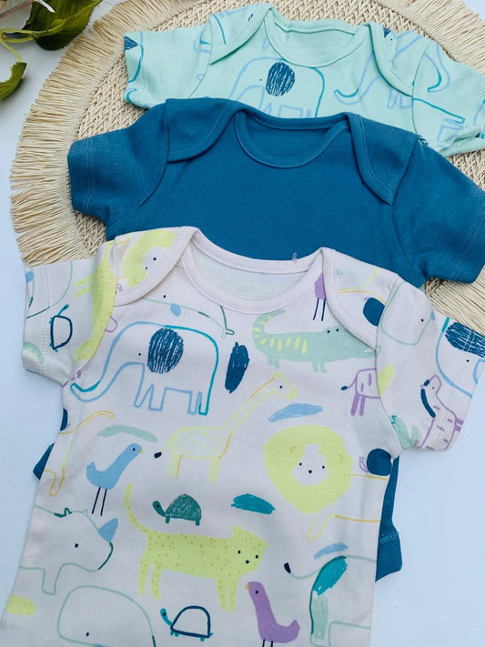George Safari Animal pack of 3 Bodysuits