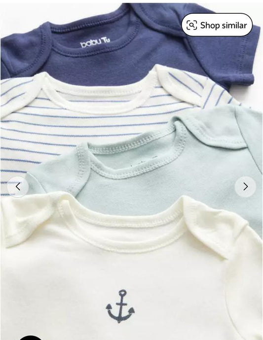 Tu Clothing Pack of 4 Nautical Print Bodysuits