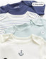 Tu Clothing Pack of 4 Nautical Print Bodysuits