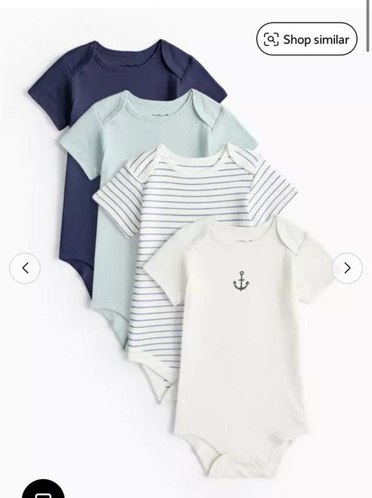 Tu Clothing Pack of 4 Nautical Print Bodysuits