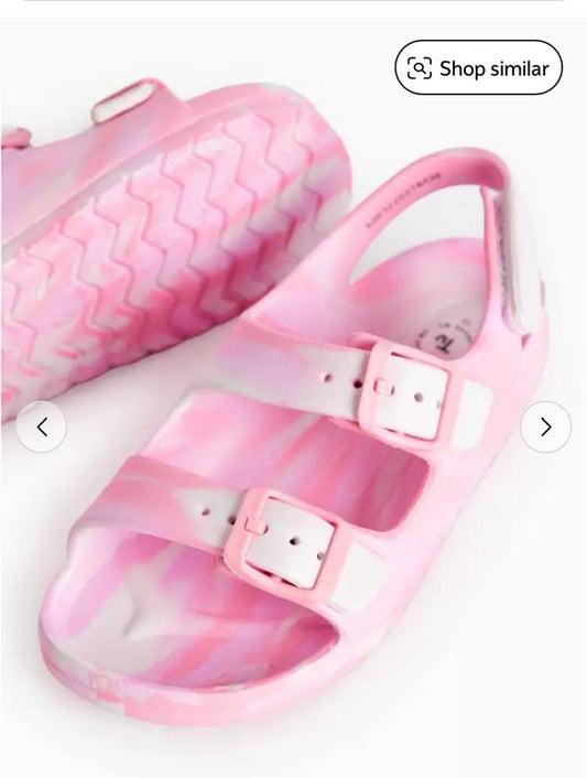 Tu Clothing Marble Print Strap Sandals