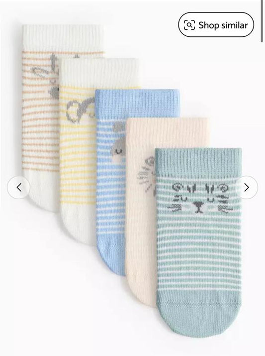 TU Clothing Pack of 5 Safari Print Socks