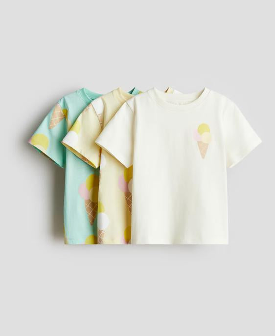 H&M Pack of 3 Ice Cream Shirts