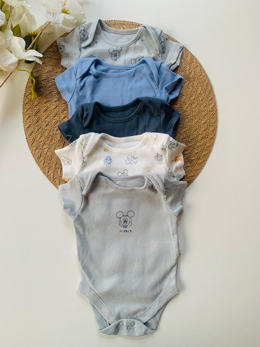 George Pack of 5 Mickey Mouse Bodysuits