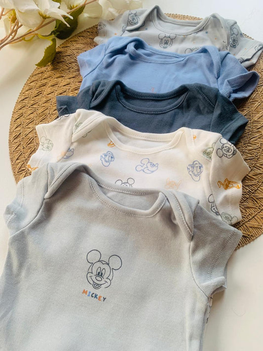 George Pack of 5 Mickey Mouse Bodysuits