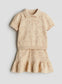 H&M 2pc Heart Print Polo Shirt & Skirt