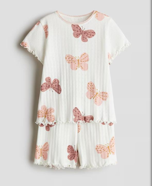H&M Butterfly Print Shirt & Shorts Set